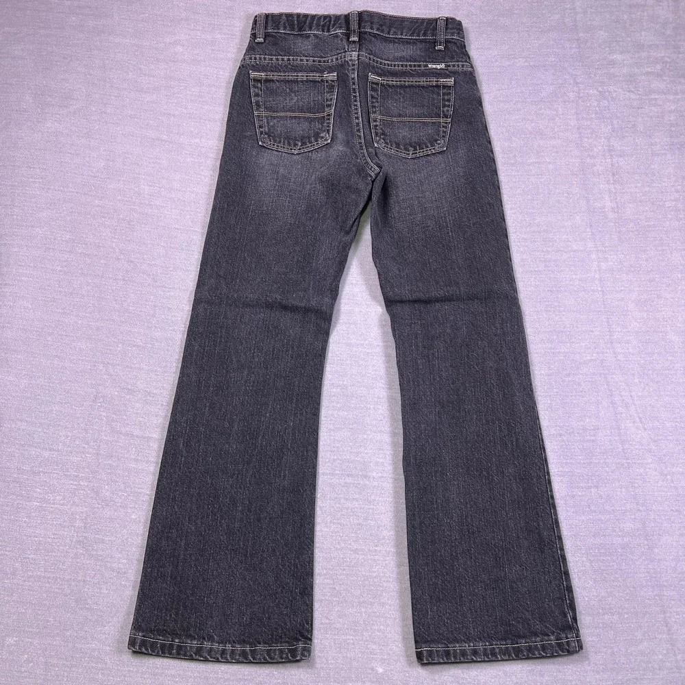 Wrangler Regular Fit Adjustable Waist Jeans Kids Size 14 Black Denim